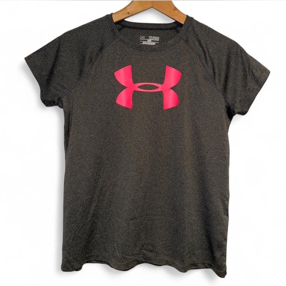 Girl’s Under Armour Loose Fit Activewear Gray Size XL